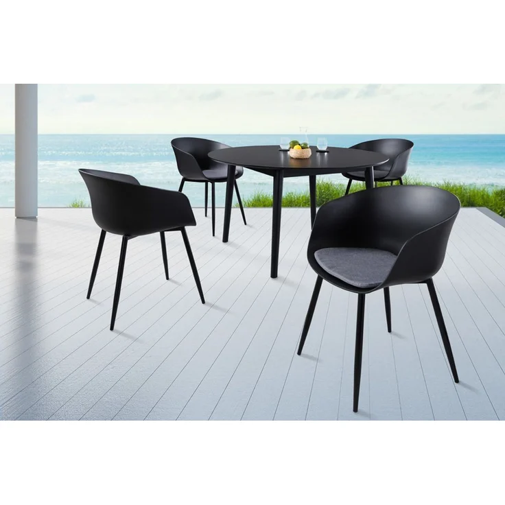 riess-ambiente Gartenstuhl DESIGNO schwarz (Einzelartikel, 1 St), Esszimmer · Kunststoff · Metall · mit Armlehne · Balkon · Outdoor – Bild 5