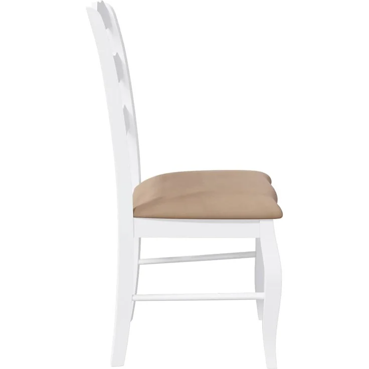 vidaXL Esszimmerstühle mit Kissen 2 Stk. Weiß Massivholz Gummibaum 4102498 – Bild 5