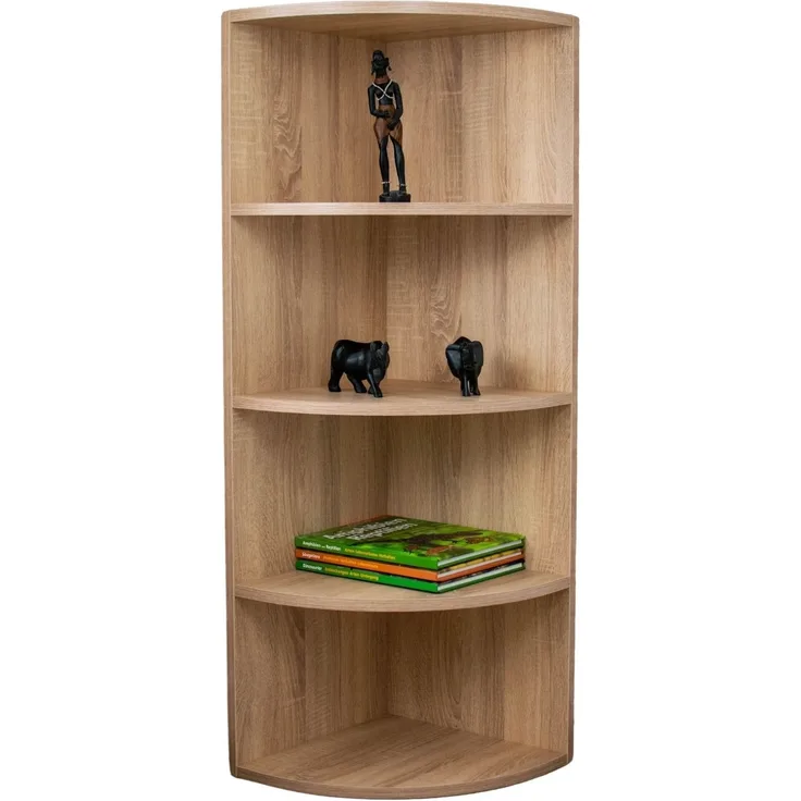 Coemo Eckregal Corner 120 aus Holz 4 Etagen Natur Sonoma