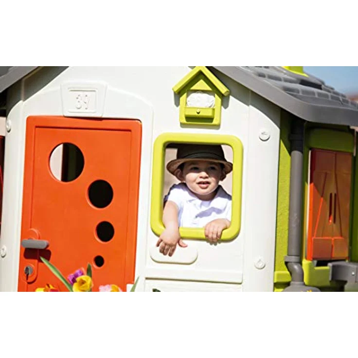 Smoby 'Neo Jura Lodge' Spielhaus, ab 2 Jahren, 115,4 x 123,3 x 132 cm, mit Fenstern, Türen, Vogelhaus, erweiterbar – Bild 12
