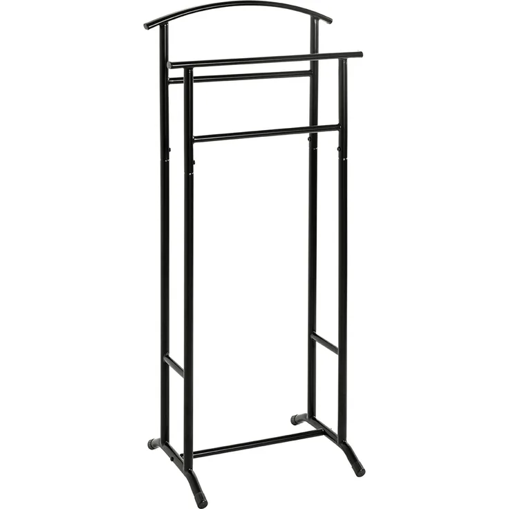 Herrendiener >55503< in schwarz, Stahlrohr - 48x107x36cm (BxHxT)