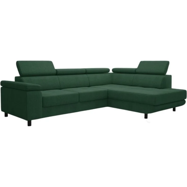 thematys Ecksofa LUNA L 250x183 cm, mit Schlaffunktion, mit Bettkasten, mit verstellbaren Kopfstützen, Grün (Poso 14), Ausrichtung Rechts – Bild 3