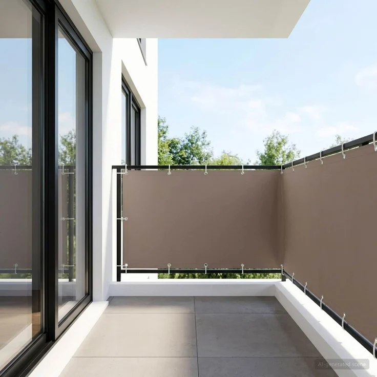 vidaXL Balkon-Sichtschutz 1,2 x 25 m Stoff mit PU-Beschichtung Taupe 42036770 – Bild 3