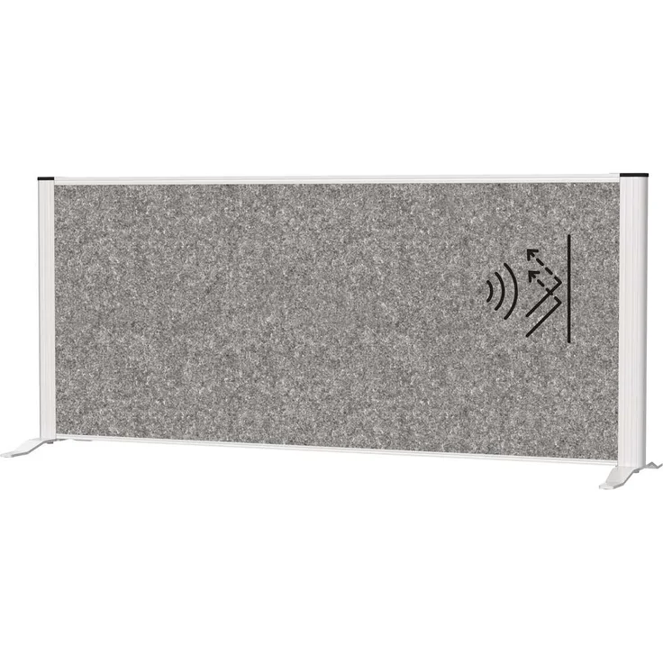MAUL Tisch Trennwand Akustik MAULconnecto 120x50 cm | Raumteiler für Schreibtisch, Sideboard | Raumtrenner mit Standfüßen | Akustikvlies (4000 g/m²) als Sichtschutz und Schalldämmung