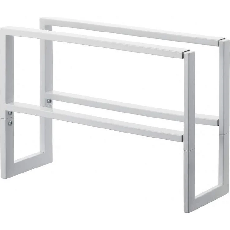 Yamazaki Schuhregal "Line" aus Metall, schmal, ausziehbar 38-70cm, Schuhständer, Schuhablage, mit 2 Ablagen, für 6-9 Paar, minimalistisch – Bild 2