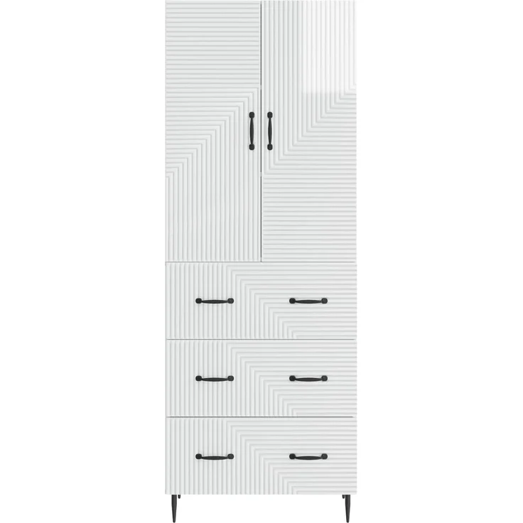 vidaXL Schrankset 2 pcs Hochglanz Weiß 66 x 34,5 x 90 cm Holzwerkstoff 3416641 – Bild 4
