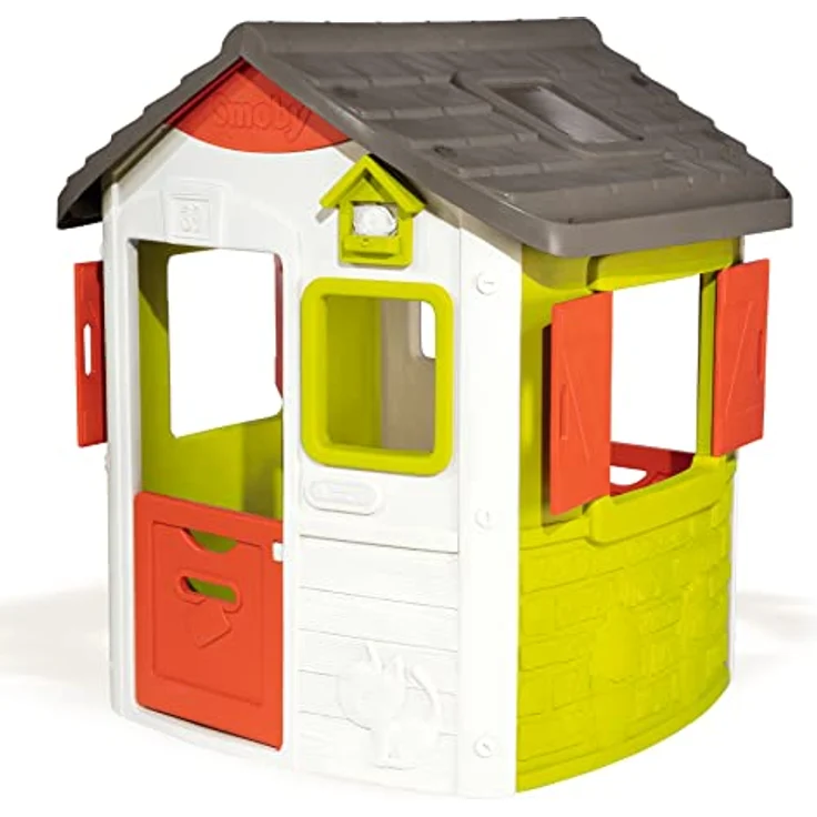 Smoby 'Neo Jura Lodge' Spielhaus, ab 2 Jahren, 115,4 x 123,3 x 132 cm, mit Fenstern, Türen, Vogelhaus, erweiterbar – Bild 2