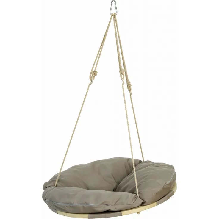 AMAZONAS Hängesessel Swing Nest Taupe mit weich gepolsterter Liegefläche und abnehmbarem Kissen