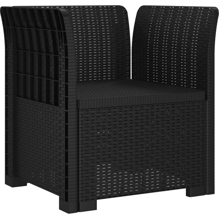 vidaXL 1-Sitzer Sessel Rattan-Look PP Anthrazit 68 x 62 x 70,5 cm 8011848 – Bild 3