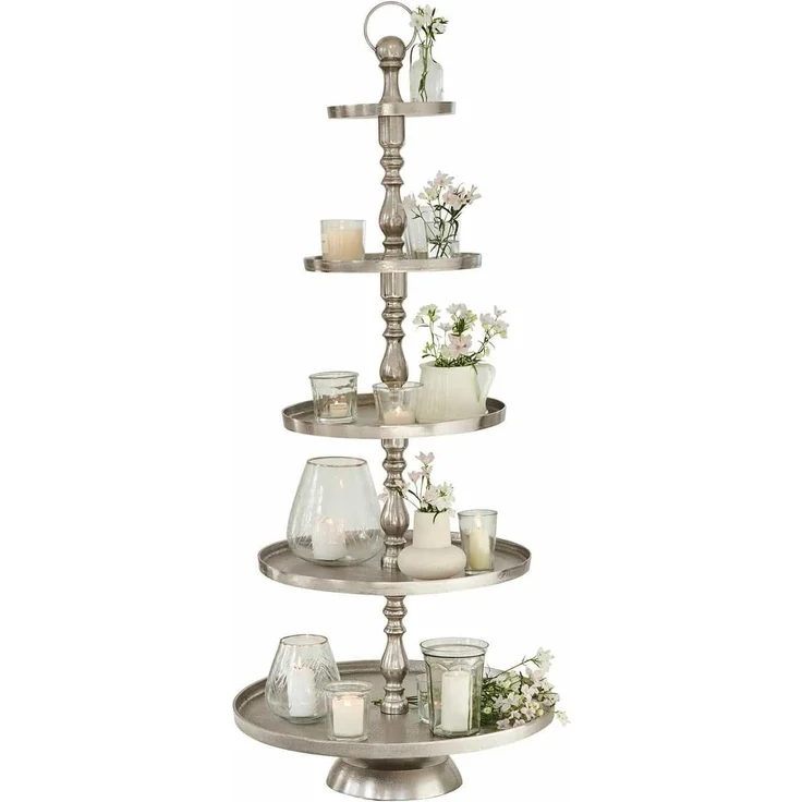 Mirabeau Etagere Etagere Magonie antiksilber, Aluminiumguss – Bild 1