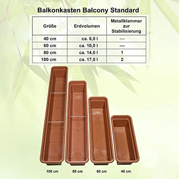 Heimwerkercenter Balkonkasten MePla Balkonkasten Balcony 40cm, Untersetzer - Taupe - – Bild 5