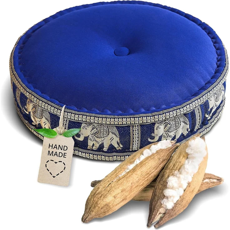 livasia Meditationskissen Zafukissen groß (Deluxe) vegan und handgefertigt, 44x15cm, Kapok – Bild 1