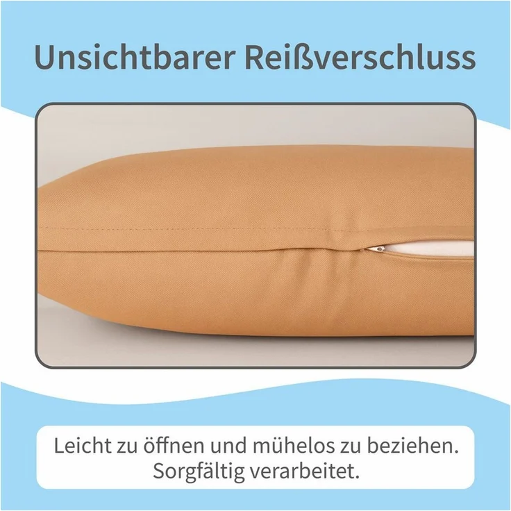 matches21 HOME & HOBBY Kissenbezüge 2er Set Kissenhülle 40x40 cm hellgrau pflegeleicht mit Reißverschluss, (2 Stück), Zierkissen-Bezüge einfarbig für Couch-Kissen mit Lotuseffekt – Bild 3