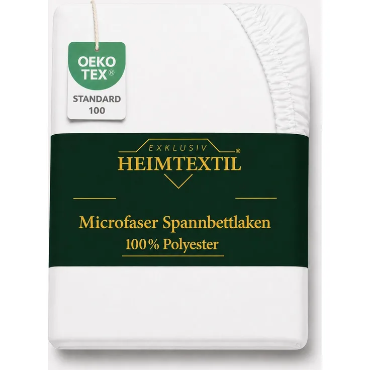 Microfaser Spannbettlaken - Spannbetttuch 140-160x200 cm – Atmungsaktiv, Knitterfrei & Pflegeleicht – OEKO-TEX Bettlaken mit Rundumgummi - Weiß
