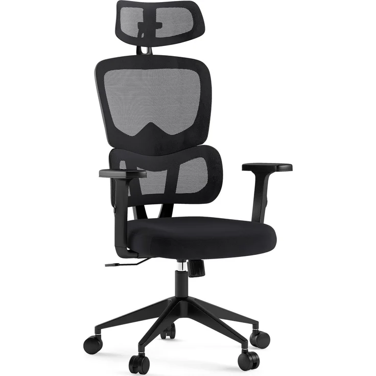 SENSE7 VENO Ergonomischer Bürostuhl – Atmungsaktive Netzlehne, Verstellbare Kopfstütze & Armlehnen, Leise Gummirollen, Modernes Design, Komfort für 190 cm & 120 kg Nutzer