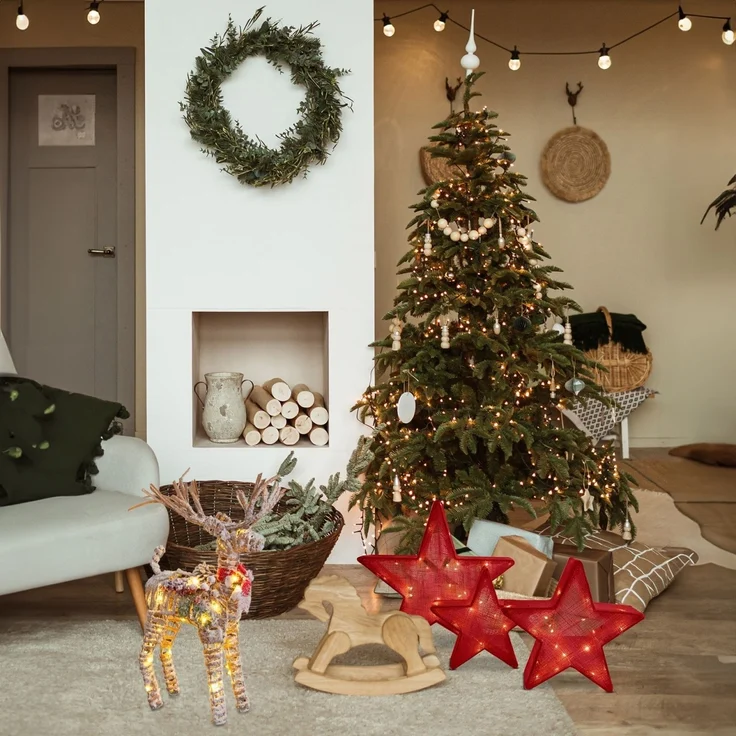 Weihnachtsdeko LED Beleuchtet Weihnachtsbeleuchtung Rentier mit Timer 5287527 – Bild 4