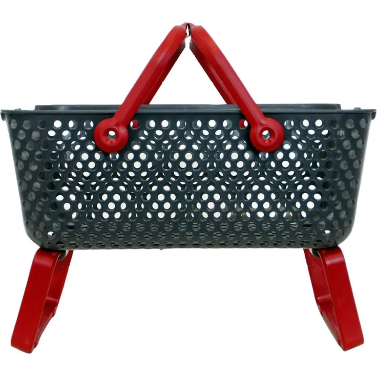 Kajo Erntekorb | grau / kirschrot (15 L)