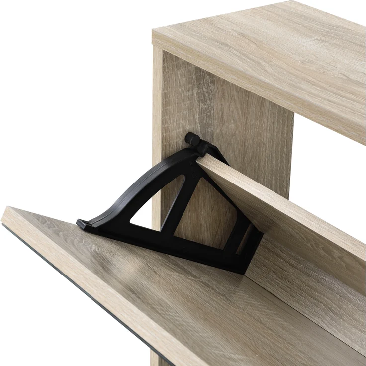 en. casa Schuhschrank Lund 67 x 63 x 17 cm mit 2 Türen Eiche – Bild 6