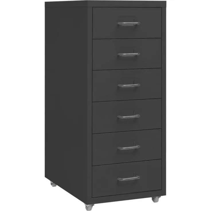 vidaXL Aktenschrank mit Rollen Anthrazit 28 x 41 x 69 cm Metall