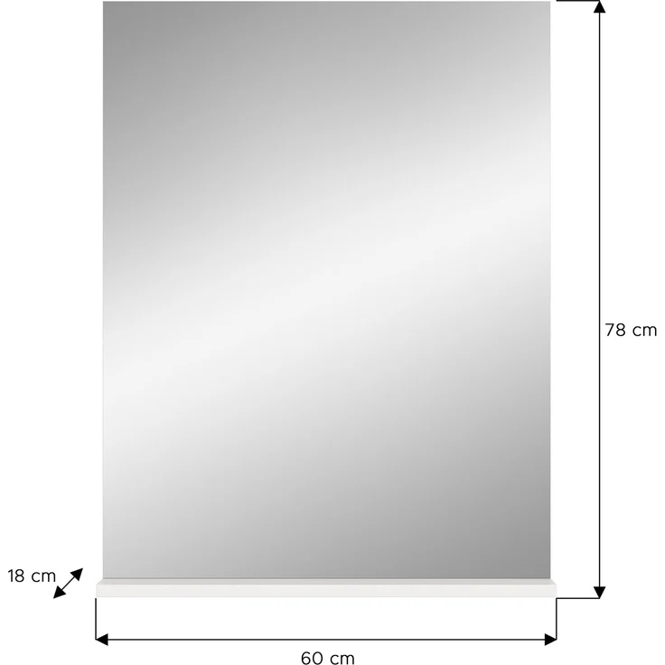 Xonox Scout Spiegel (B/H/T: 60x79x18 cm) in weiß Nachbildung – Bild 3