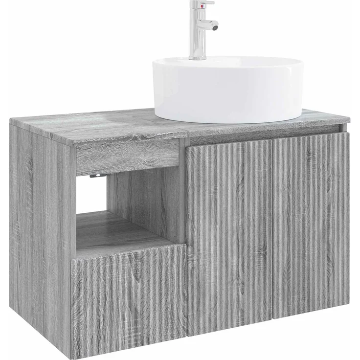 vidaXL Badezimmerschrank-Set 2 stk. Grau Sonoma 79,5 x 44,5 x 82 cm 3404080 – Bild 2
