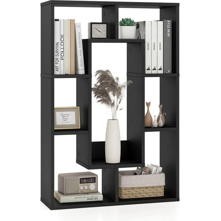 COSTWAY Bücherregal, Standregal mit 7 Fächern & Kippschutz, 60x20x90cm