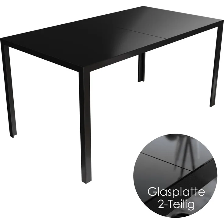 Tisch Gartentisch Esstisch Outdoor Glastisch Gartenmöbel 150 cm