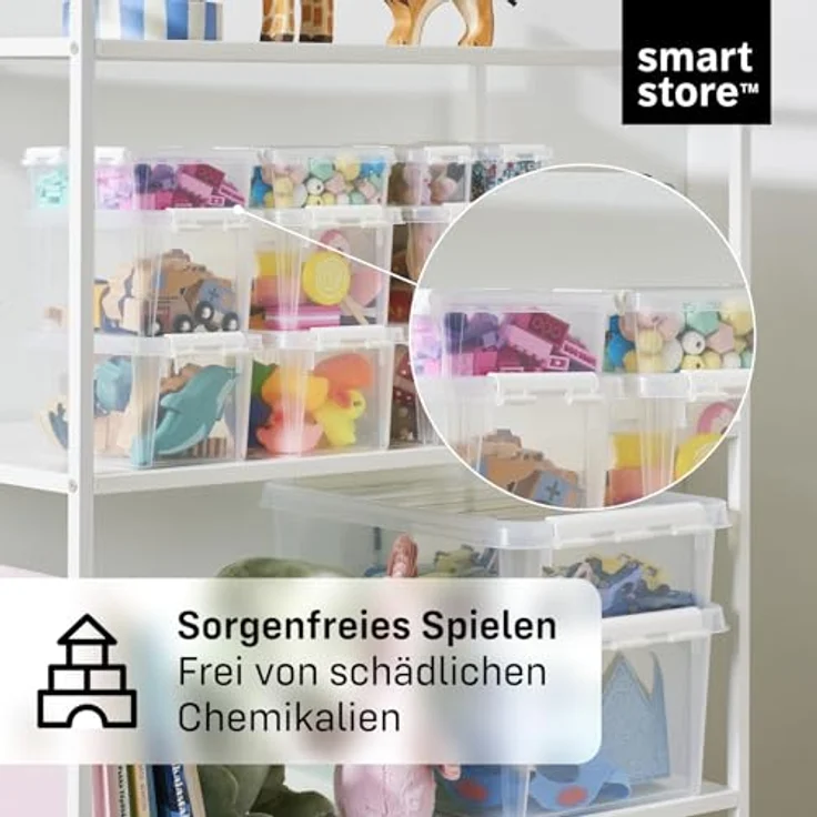 SmartStore - 10x kleine Aufbewahrungsboxen mit Deckel Classic 0,3L (15 x 9 x 6 cm) | Stapelbare Box mit Deckel | Lebensmittelechte Kunststoffbox | Kleine Plastikbox mit Deckel & verstärkten Ecken – Bild 5