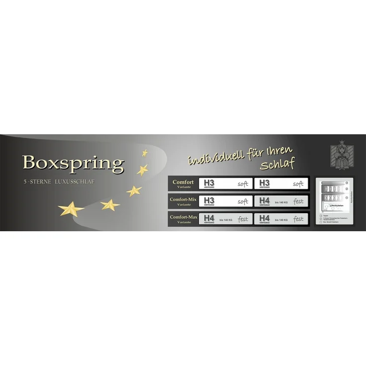 Jockenhöfer 'Hetty Mix' Boxspringbett, 180x200 cm, Chenille Dunkelgrau – Bild 3