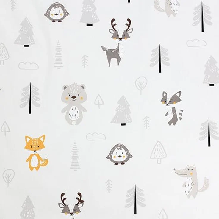 TupTam Baby Wickeltischauflage mit Baumwollbezug Gemustert, Farbe: Wald/Fuchs/Reh/Igel/Bärchen/Beige, Größe: 75x85 cm – Bild 7