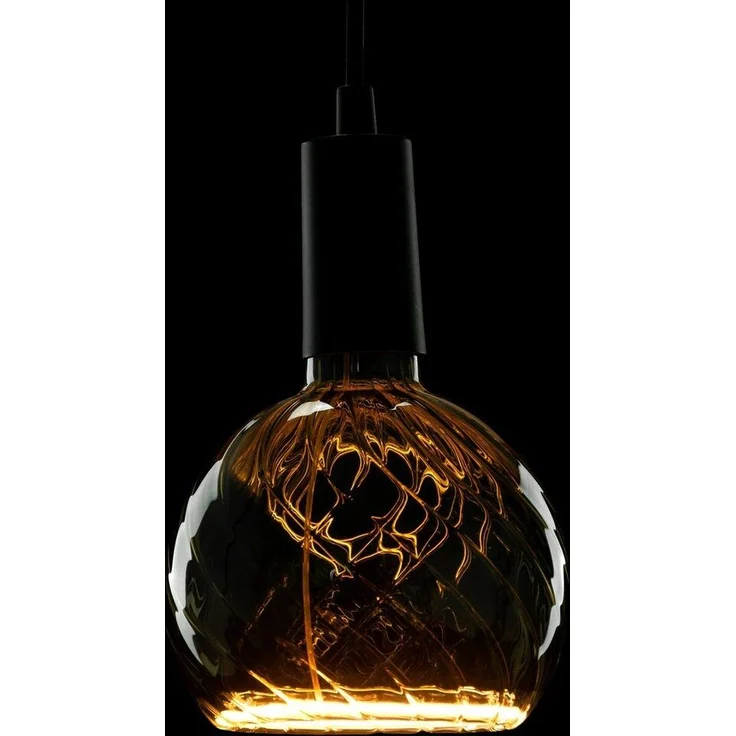 SLV LED Floating Globe 150 twisted, LED-Leuchtmittel, smokey grey, E27, PHASE, 6W, 1900K - LED Lampen Sockel E27 – Bild 2
