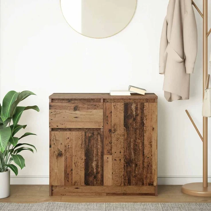 vidaXL Sideboard mit Schublade Altholz-Optik 71x35x65 cm Holzwerkstoff 861605 – Bild 3
