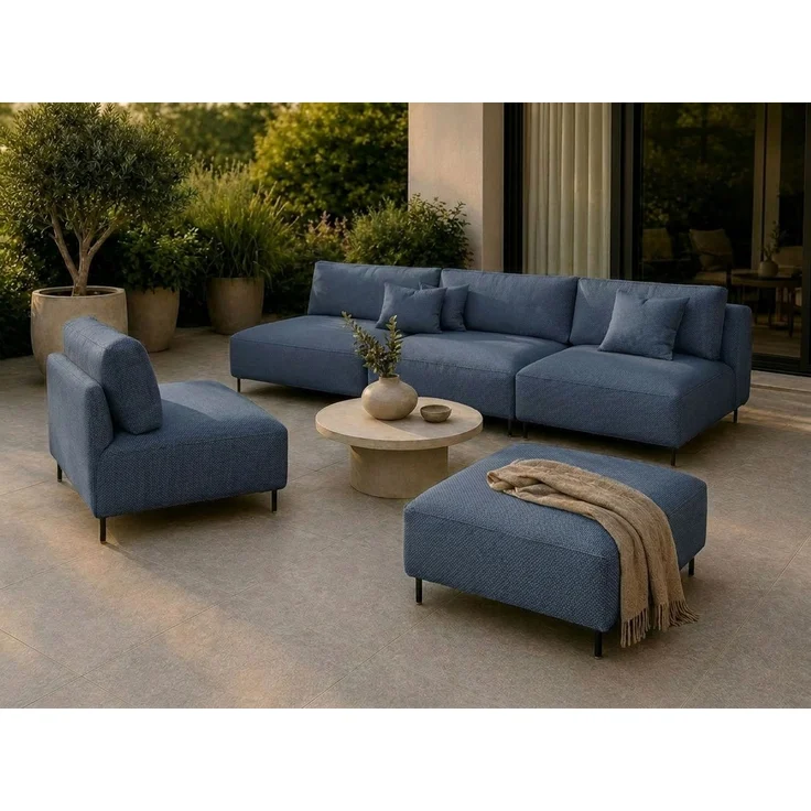 Garten Lounge Set SUN – Outdoor Möbel Set mit Sofa, Sessel und Hocker, UV-beständig und wasserabweisend – Bild 1