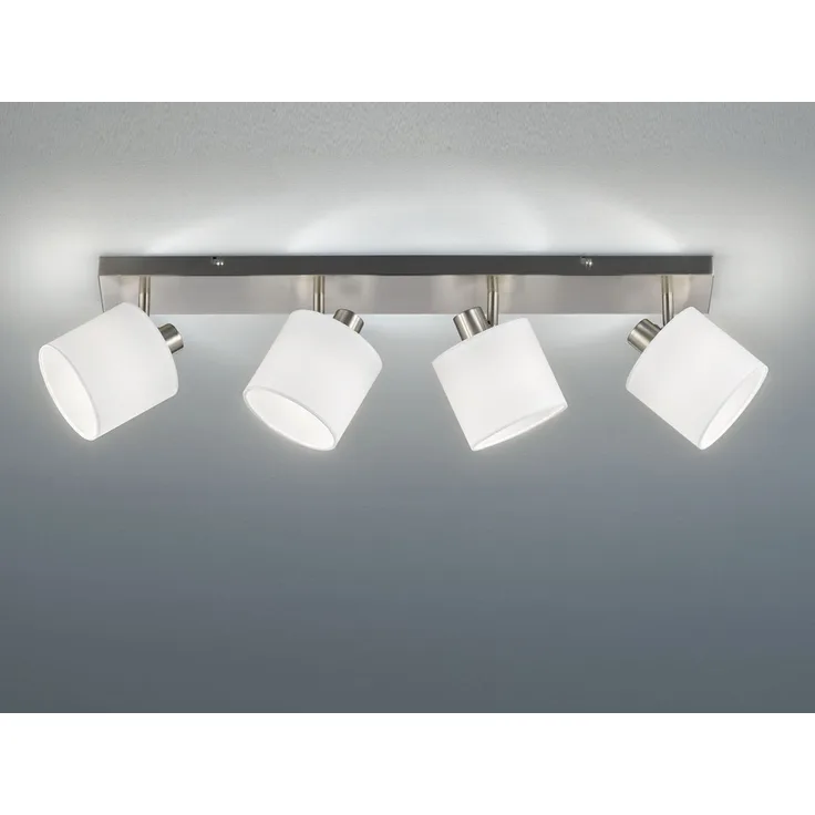 Deckenleuchte, silber weiß, Spots verstellbar, L 70 cm