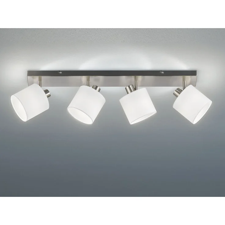 Deckenleuchte, silber weiß, Spots verstellbar, L 70 cm – Bild 1