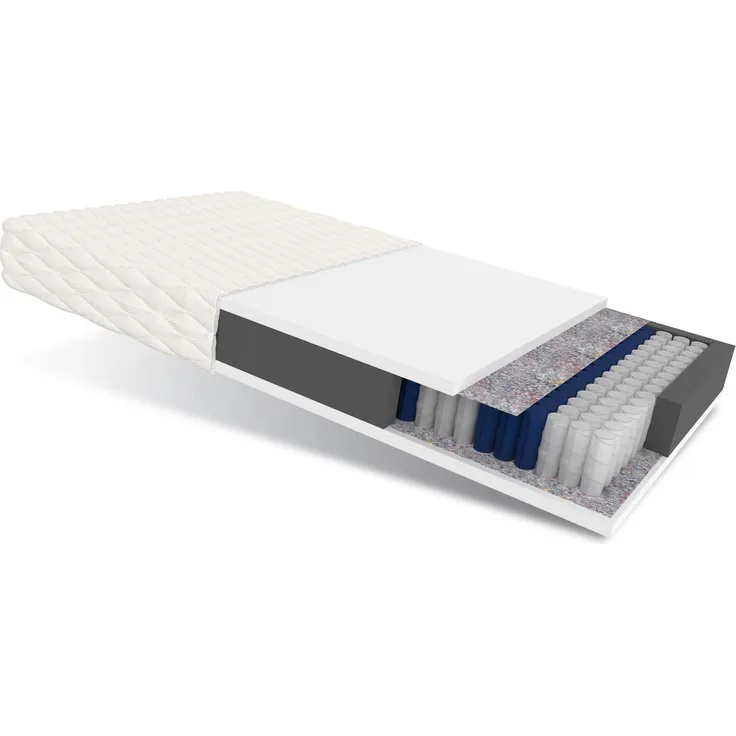 Matratze 180x200 Taschenfederkern TREVISO 7 Zonen H3 17 cm Polyurethanschaum JERSEY