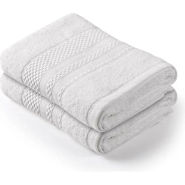 Mijolnir 'Piramit - Cream' Handtuchset (2-teilig), Creme, 50 x 90 cm