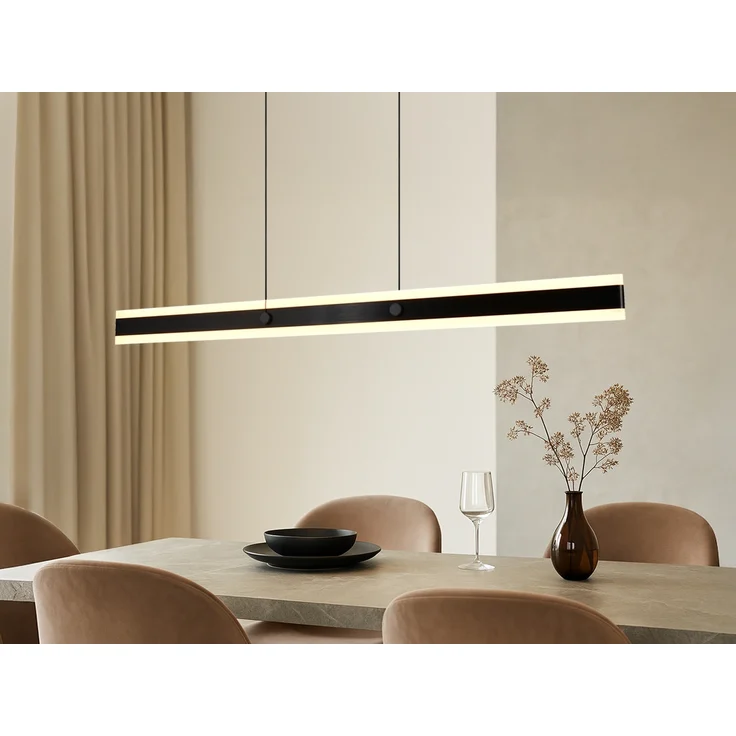 LED Pendelleuchte ARCOLA stufenlos höhenverstellbar Schwarz, Breite 115cm – Bild 1