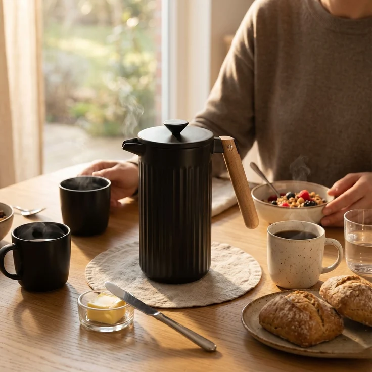 Bodum Kaffeebereiter DOURO Porzellan 8 Tassen 1.0 Liter Schwarz – Bild 2