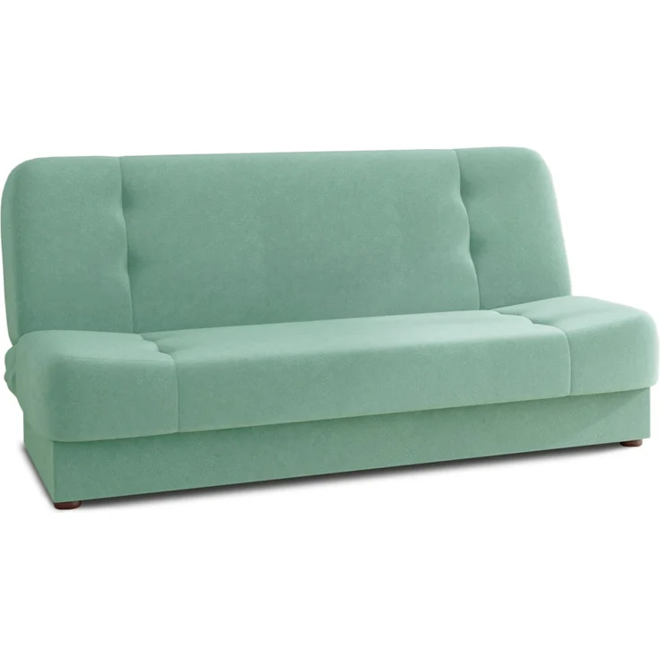 Schlafsofa Sena - Sofa mit Schlaffunktion und Bettkasten, Velours Stoff, Bettsofa mit Bonell-Federkern, Couch (Mintgrün (Manila 11)) – Bild 2