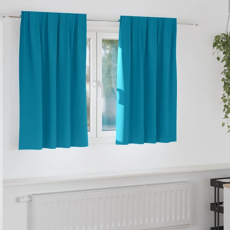 vidaXL Verdunkelungs-Vorhänge mit Ringen 2 stk. Türkis 140 x 140 cm 4107528 – Bild 1