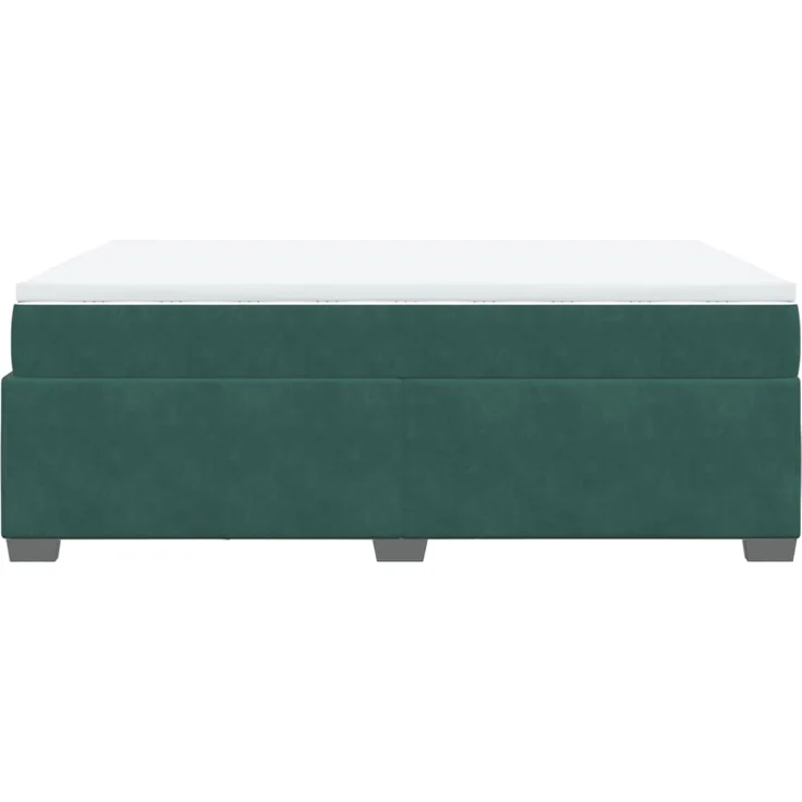 vidaXL Boxspringbett mit Matratze Dunkelgrün 140x190 cm Samt 3285284 – Bild 8
