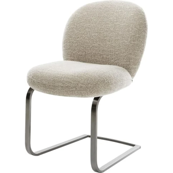 Freischwinger Nube-Flex Webstoff Soft Beige Freischwinger flach Graphit Taschenfederkern – Bild 1