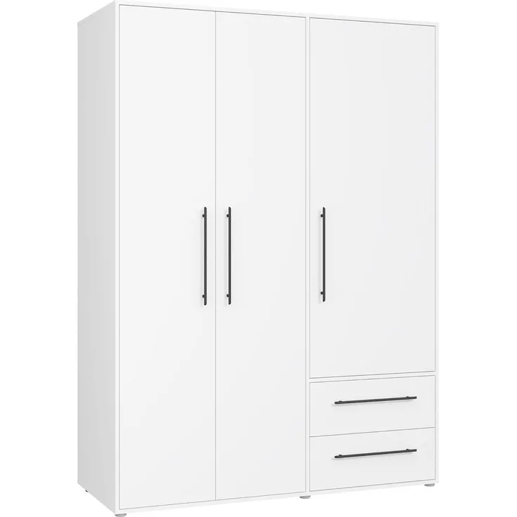 Forte Kleiderschrank MOKKARIS - Schlafzimmer Drehtürenschrank in Weiß (120)