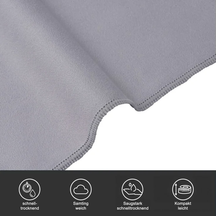 OTTO home Handtücher Leoa, diverse Größen, Sporthandtuch, Reisehandtuch, Strandtuch, Microfaser (Set, 4-St), sehr leicht, kompakt, schnelltrocknend, Mikrofaser mit Kontrastnaht – Bild 2