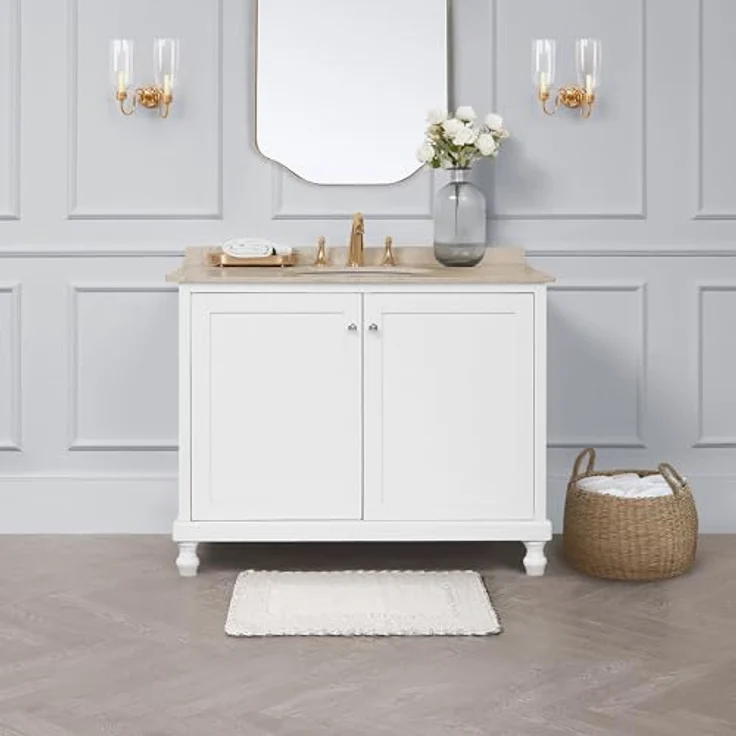 Laura Ashley Badvorleger, gerüscht, Baumwolle, 43x61 cm, Weiß – Bild 8
