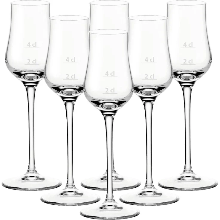Leonardo CIAO+ Grappaglas mit 2 & 4 cl Füllstrichen 6er Set "Gastro-Edition" – Bild 1