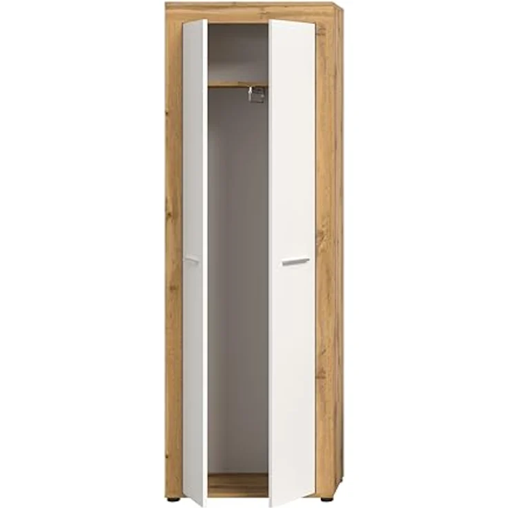 xonox. home Garderobe Jam X8BK6611 Garderobenschrank Schrank in Wotan Eiche Nb, weiß. ca. 64 x 191 x 35 cm – Bild 6