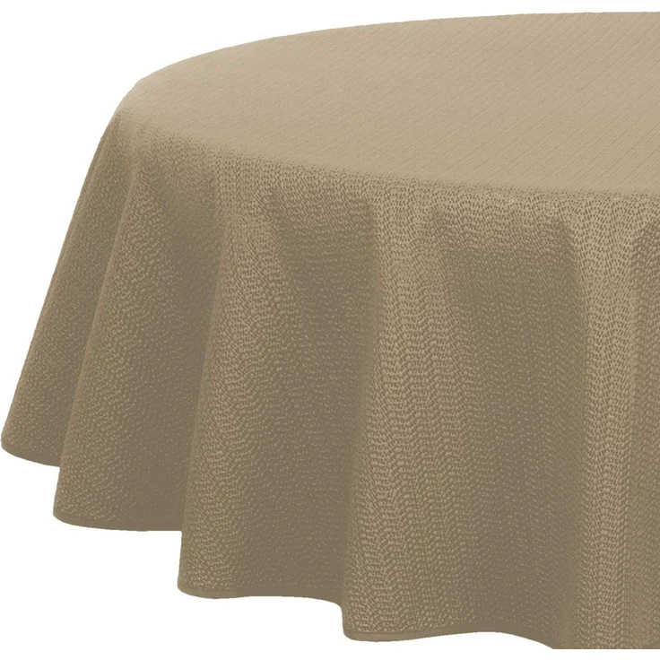 Brandsseller Gartentischdecke 160x220 cm Tischdecke mit Paspel Outdoor Tischtuch oval Weichschaum für Garten, Terrasse, Balkon wetterfest rutschfest - Cappuccino – Bild 1