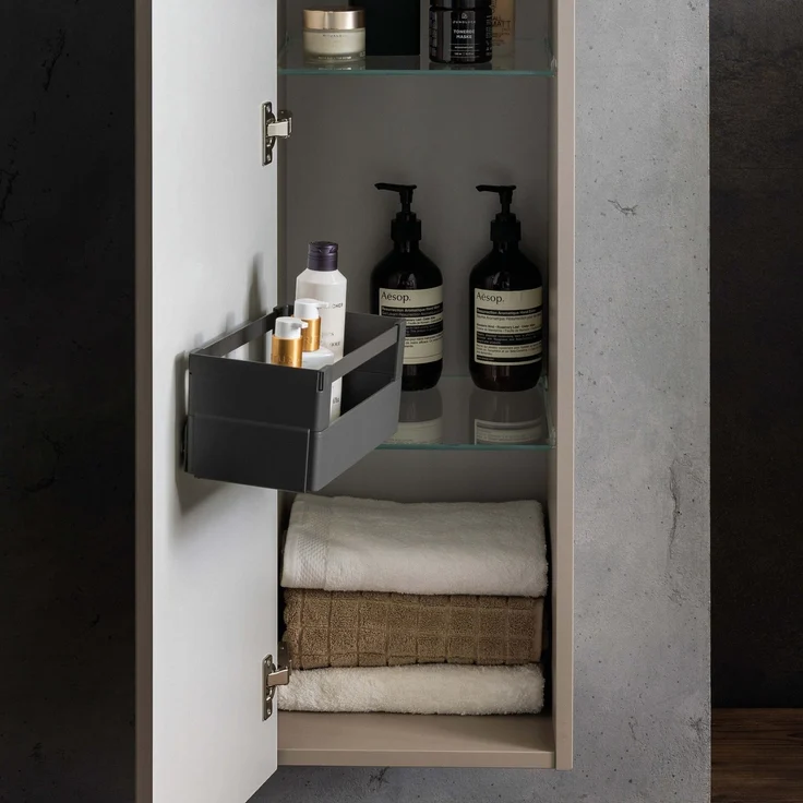 FACKELMANN Aufbewahrungsbox 23 cm breit, Anthrazit, für Waschbeckenunterschrank – Bild 2